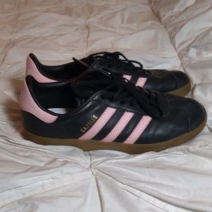 Adidas Gazelle Indoor custom black and pink shoes